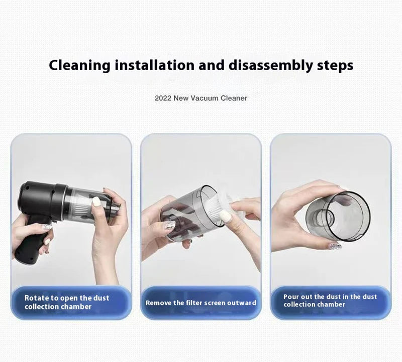 Wireless Mini Vacuum Cleaner Portable Dust Collector Dry And Wet Home Car Dual-Use Handheld Cleaning Appliances USB Charging