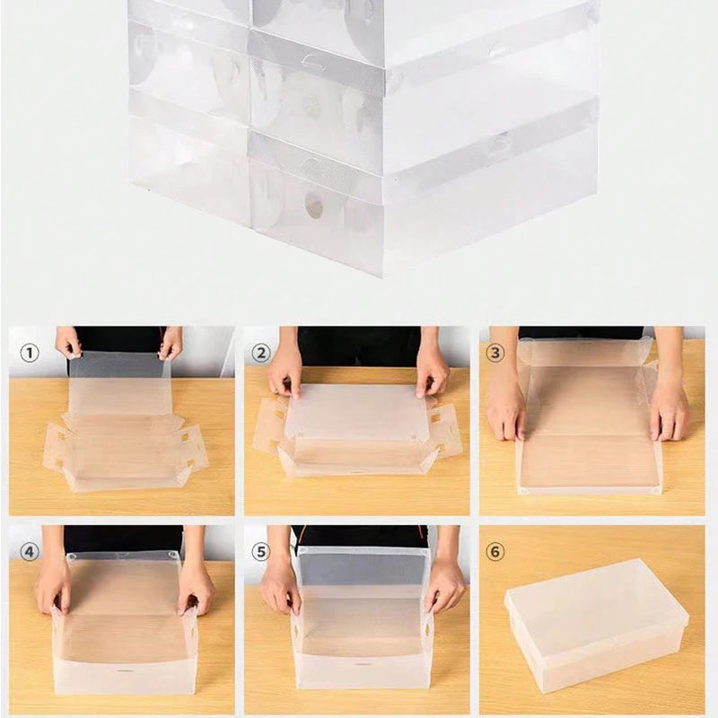 12 Piece Shoe Box, Foldable Flip Shoe Box, Stacked, Dustproof And Moisture-Proof, Suitable For Living Rooms, Bed Bottoms, Etc