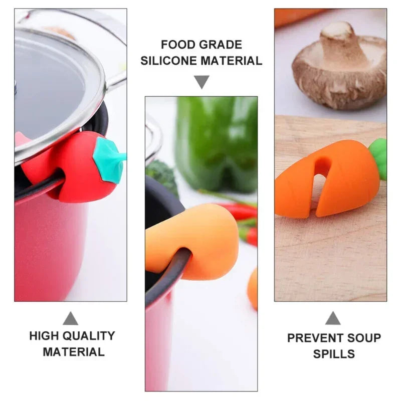 1Pcs Silicone Pot Lid Anti-spill Rack Heat-resistant Anti-Overflow Stoppers Pot Cover Lifter Holder Creative Kitchen Tool Gadget