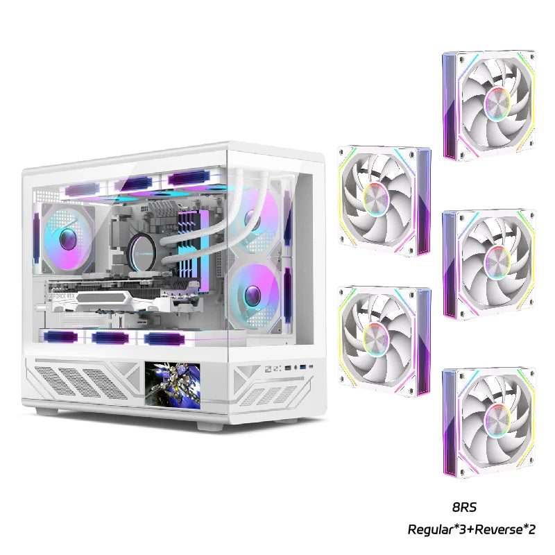 PowerTrain X-GAMERX H6 PC gaming case MATX ITX Sea View Room Resolution 480×854 5-inch LCD Screen 360 water cooler Computer Case