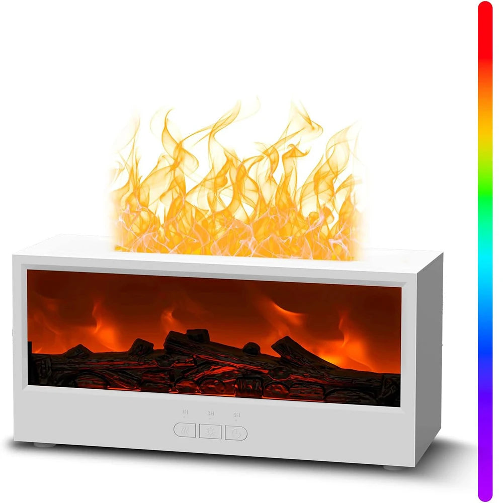 Essential Oil Diffusers for Home,Air Diffuser Flame Colorful Water Vapor Fireplace Fire Humidifier Aromatherapy Aroma for Room