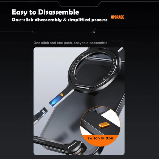 Minimalist Phone Case for iPhone 17 Pro Max & 17Pro Air Case 360° Rotation Kickstand Aluminum Metal Frameless Design Bumper Case