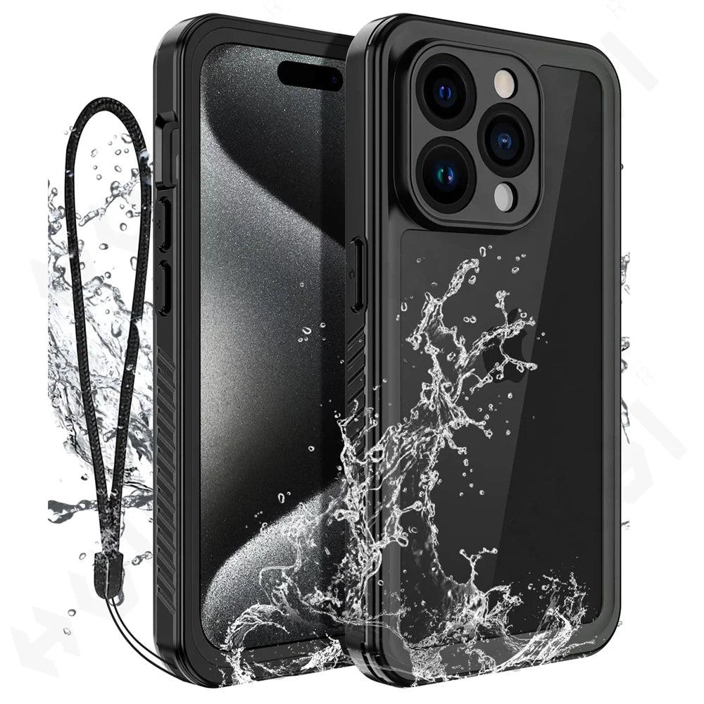 IP68 Shellbox Waterproof Case For iPhone 17 16 15 14 13 12 11 Pro Max XR XS Plus 8  Metal Aluminum Swimming Phone Luxury Cover