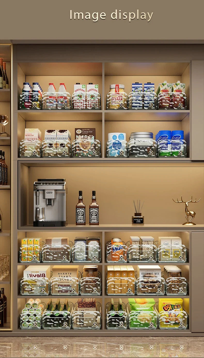 Kitchen Organizing Storage Box Simple Cabinet Retractable Storage Box Water Corrugated Drawer Desktop Snacks Grocery Storage Box