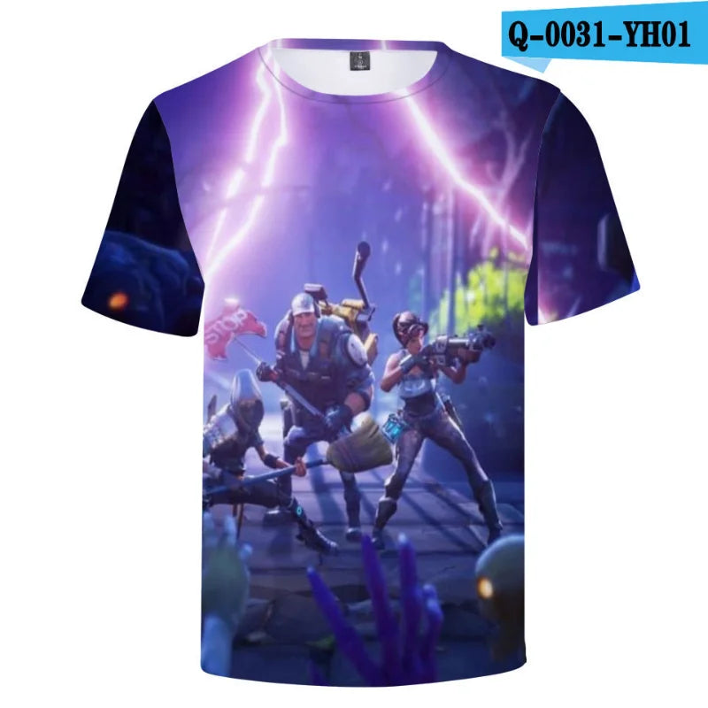 New Game Fortnite T-Shirts Anime Beach 3D Printed Streetwear Cute Cartoon O-Neck Oversized T Shirt Harajuku Kids Tees Tops Gift