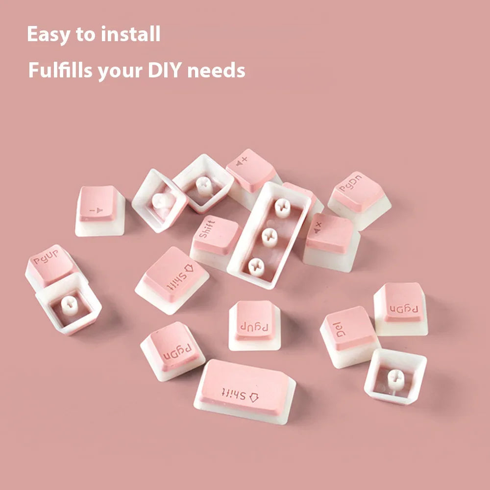 130 Keys Pudding Keycaps For 61 68 84 87 96 98 100 104 108 Key RGB Mechanical Keyboard PBT Double Shot Mteria keyboard keycaps