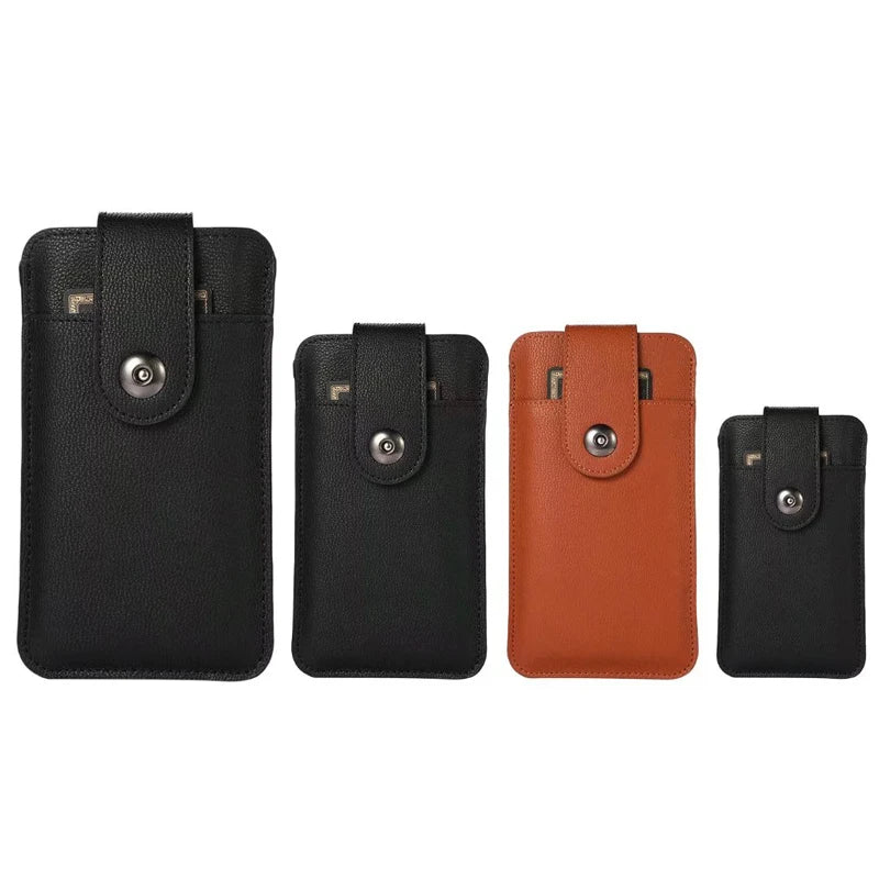 Cell Phone Case For iphone  17 16 16E 15 14 13 12 Pro Max Universal Holster Belt Phone Case Leather Phone Pouch Waist Bag