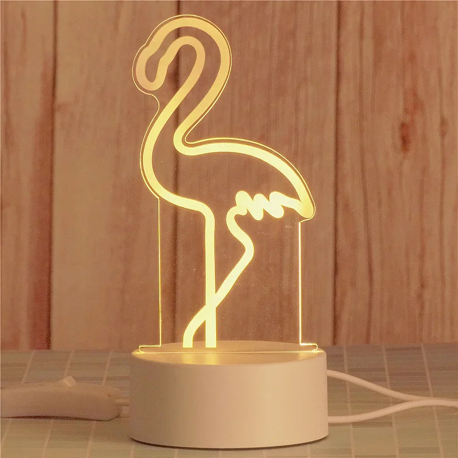 Romantic Love 3D Acrylic Neon Sign Led Lamp for Home Children's Night Lights Table Lamp Birthday Valentine's Day Bedside Lamp