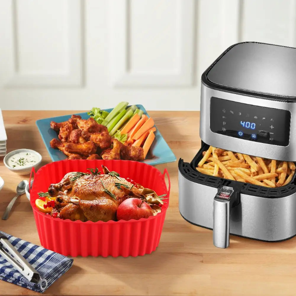 Silicone Air Fryer Liners Pot Square Airfryer Basket Plate Cooking Gadgets Reusable Non-stick Pizza Pan Oven Kitchen Accessories
