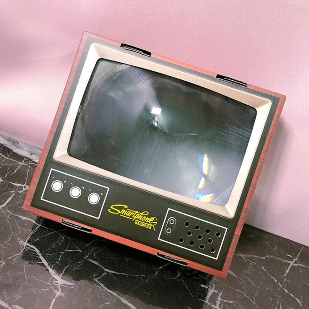 Mobile Phone Video Screen Magnifier Retro Small TV Magnifying Tools DIY Fold Magnifiers Desktop Universal Phone Film Amplifier