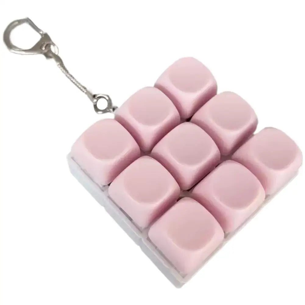 Mechanical Keyboard Fidget Keychain Toy Clicky Keycap Stress Relief 9 Keys Finger Button Squeeze Toy for Adults Gift