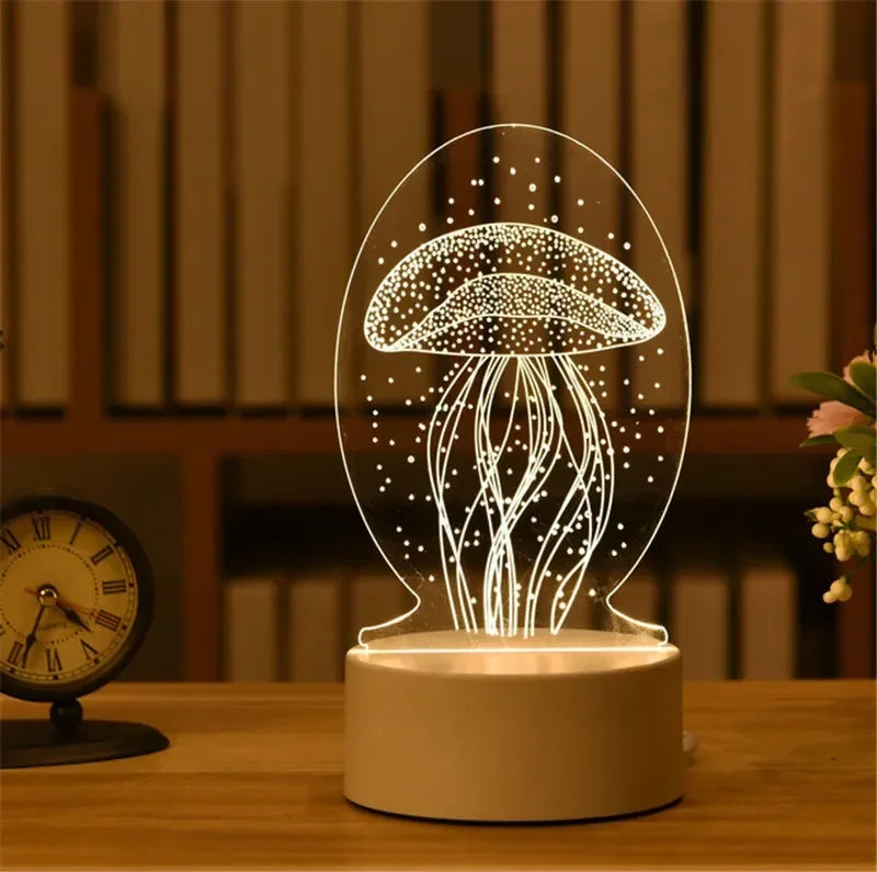 Romantic Love 3D Acrylic Neon Sign Led Lamp for Home Children's Night Lights Table Lamp Birthday Valentine's Day Bedside Lamp