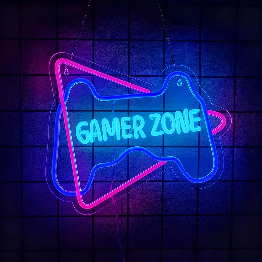Game Zone Neon Signs for Gamer Room Decor,Gaming Light Neon Sign for Gaming Wall Decor,Led Neon Gaming Sign for Gamer Gifts Boys