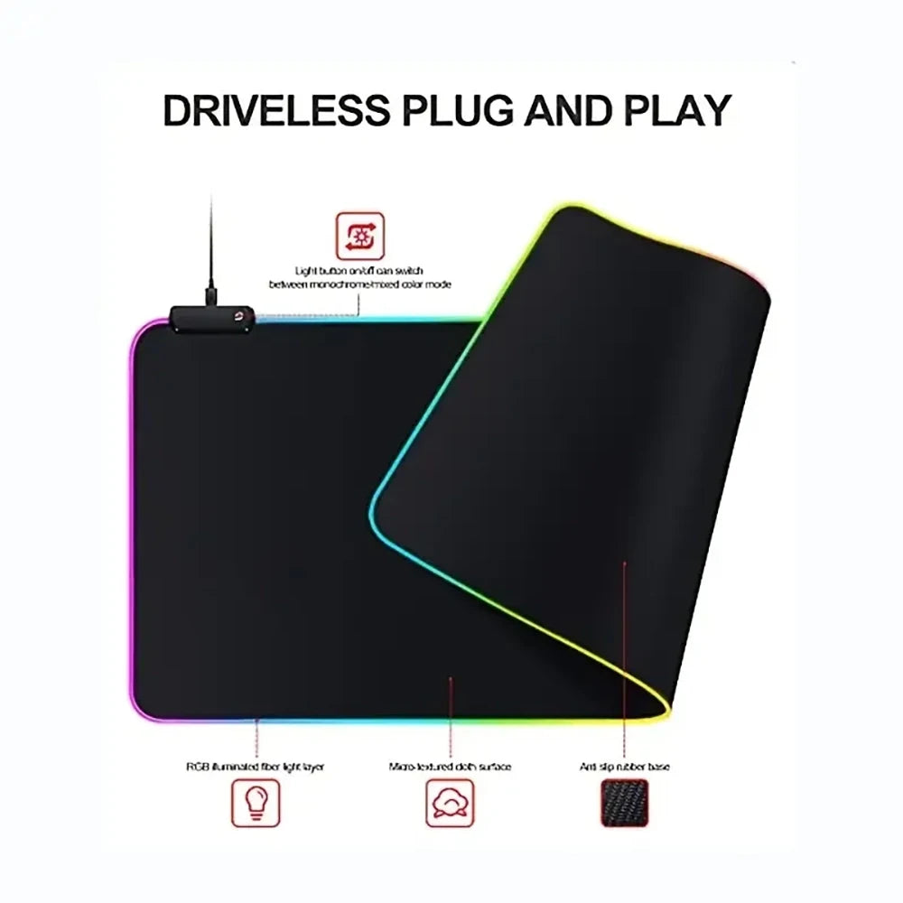 RGB A_Asus Rog mouse cute keyboard pad large table mat LED game electric standard pad anime luminous game computer cabinet pad