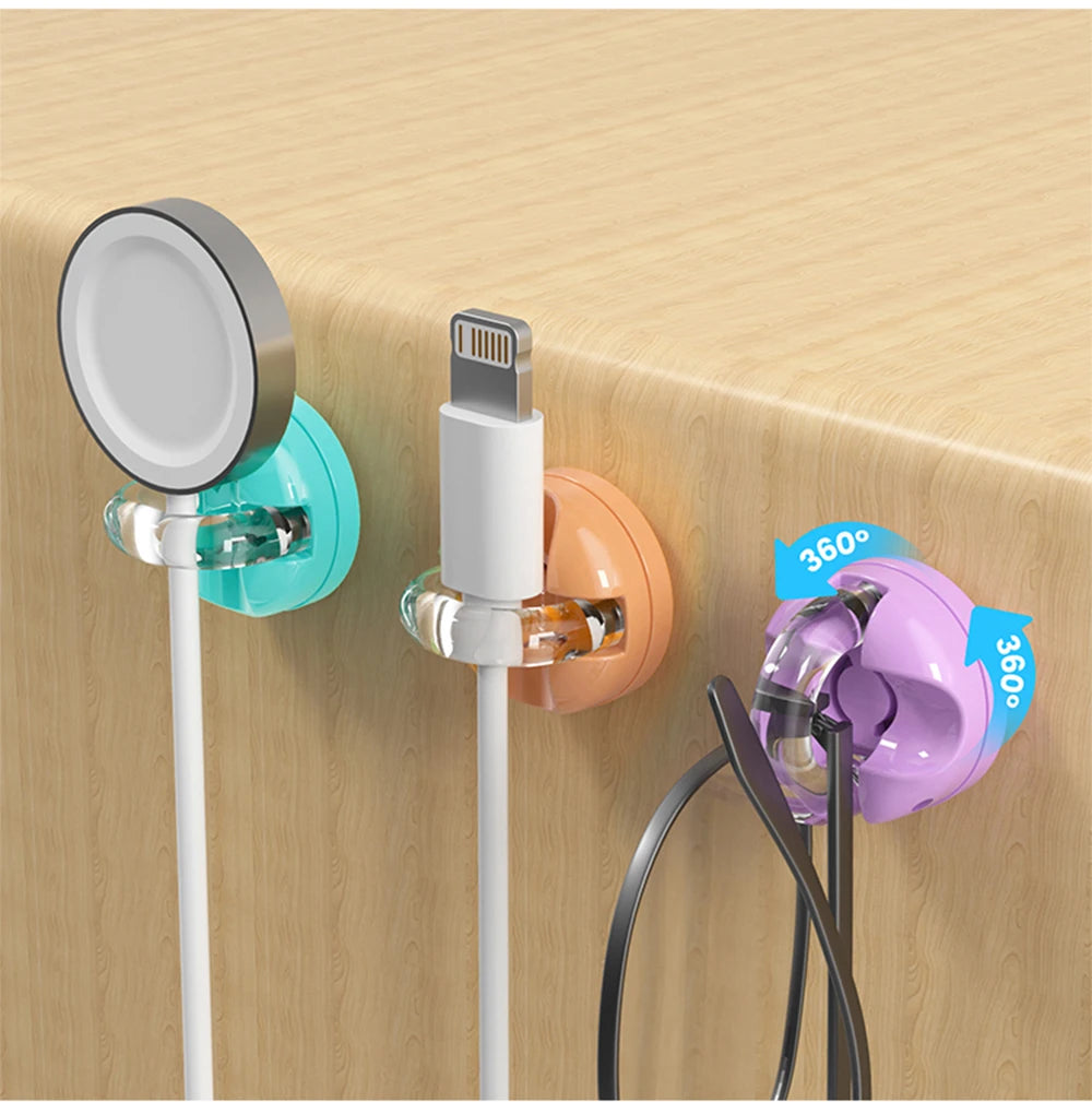 Magnetic Clip Cable Organizer Hook Smooth Adjustable Acrylic Universal Winder Under Desk Management Wire Keeper Cable