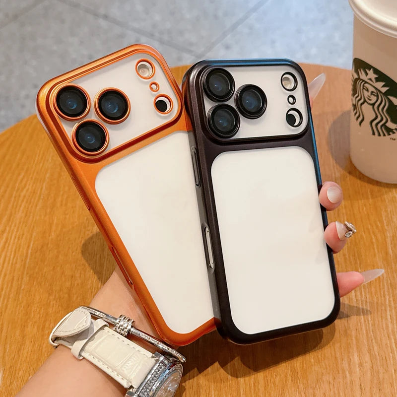 Frosted Shockproof Matte Case For iPhone 17 17Pro 17 Pro Max  Translucent Ultrathin Electroplating All Inclusive Lens PC Cover