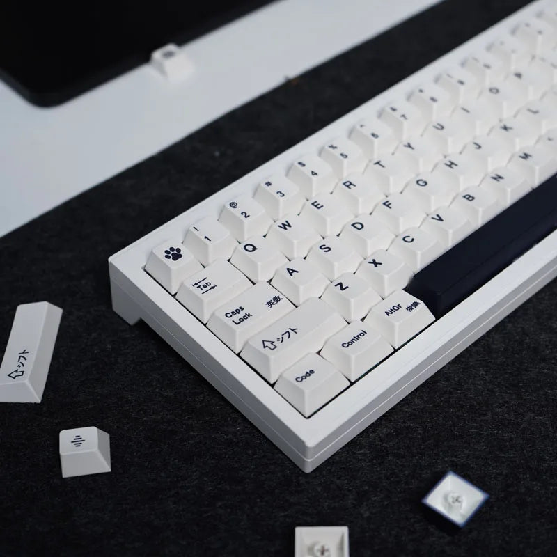 GMK Keycaps Milk White Minimalist Tai Chi English 144 Key PBT keycaps Dye Sublimation Cherry Profile For Mechanical Keyboard 61