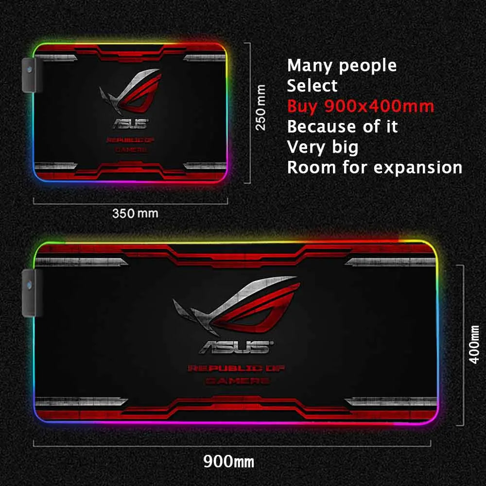 City Asus Rog Mouse Pad Rgb Backlit Mat Republic of Gamers Mouse Mat Pc Accessories Led Mouse Pads Gaming Play Mats Mesa Gamer