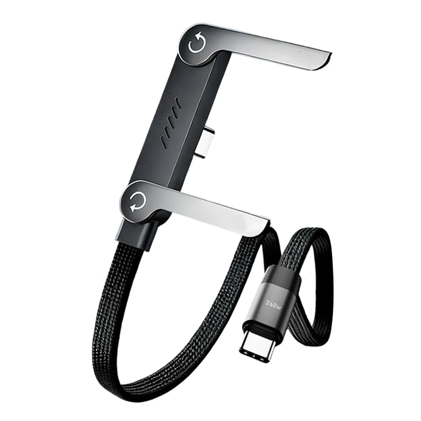 Phone Charger 2 in 1 Invisibles Holder Charger Cable 240w Fast Charging Cord with Built-in Phone Stand