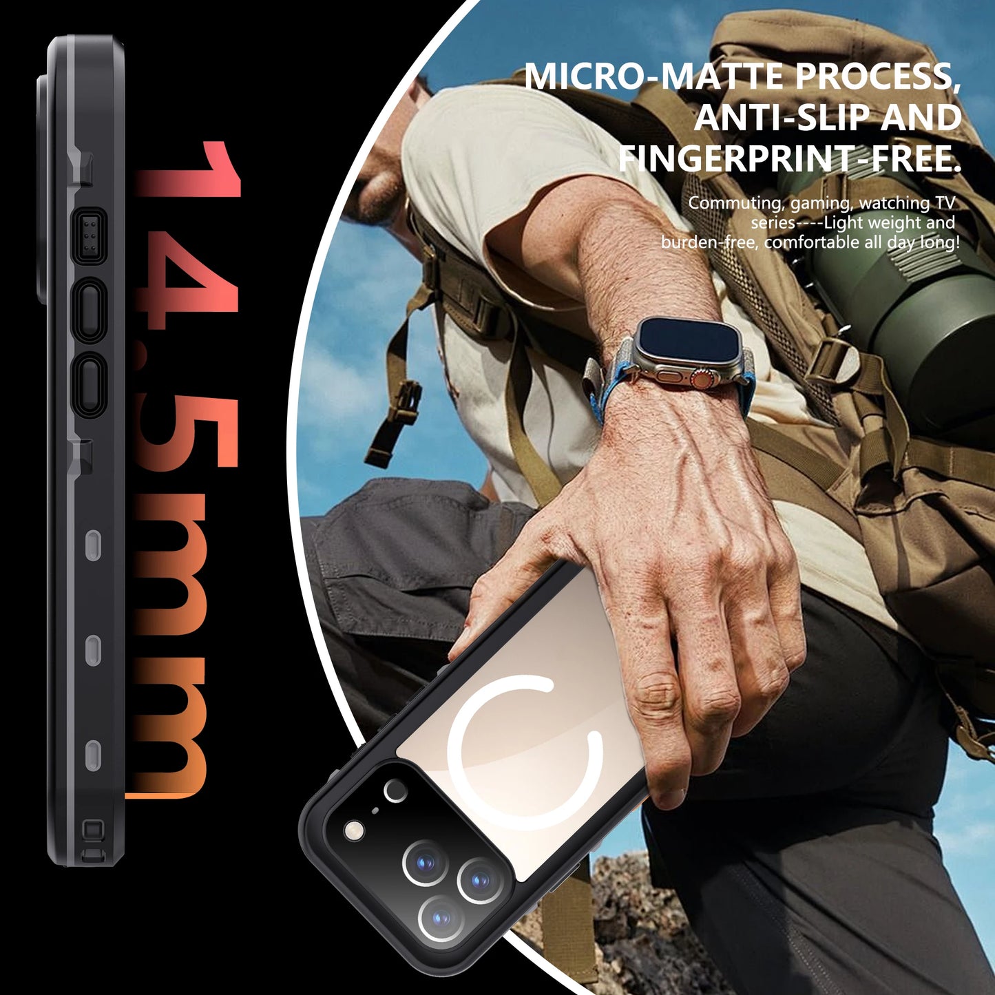 Shellbox IP68 Magnetic Waterproof Phone Case for Swimming & Diving - Compatible with iPhone 17/17AIR/17Pro/17Promax