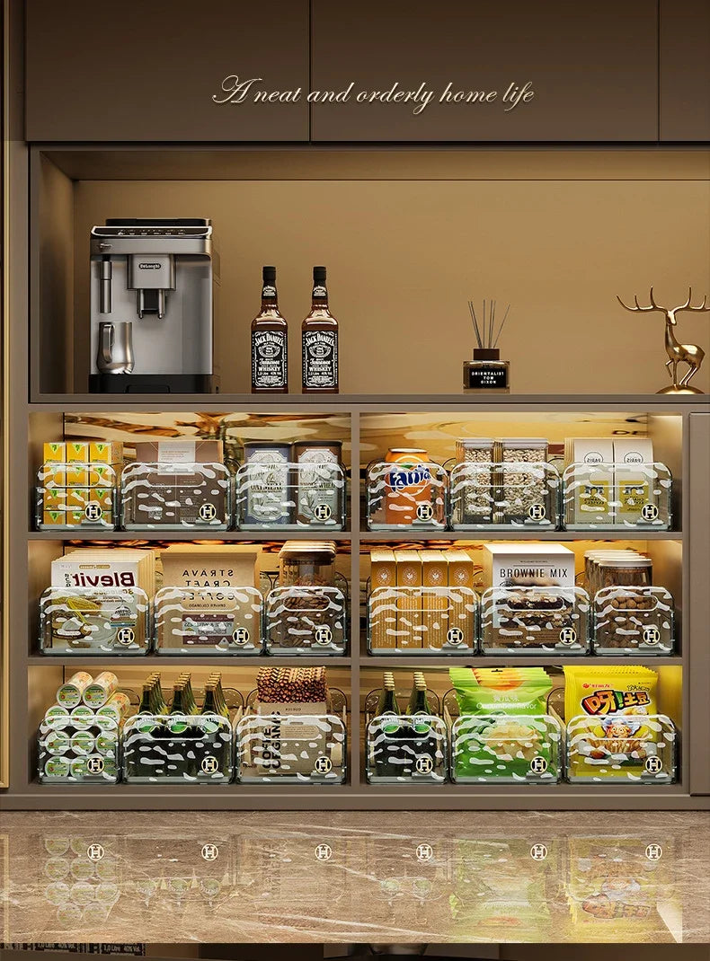 Kitchen Organizing Storage Box Simple Cabinet Retractable Storage Box Water Corrugated Drawer Desktop Snacks Grocery Storage Box