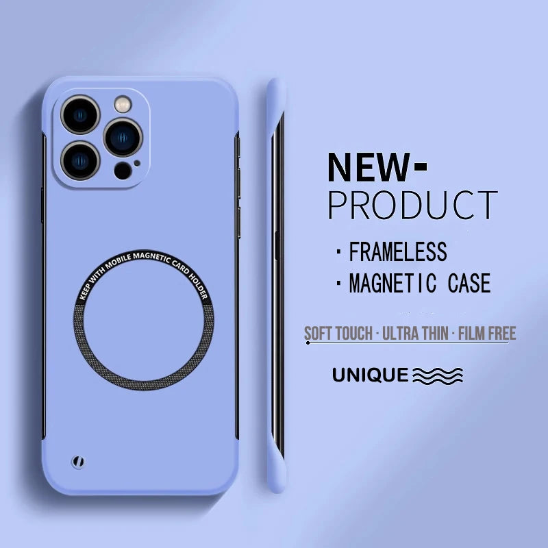 Ultra Thin Matte Hard PC Magnetic Frameless Color Phone Case For iPhone 17 Air 16E 16 15 14 Plus Pro Max 17 Pro Max Cover Cases