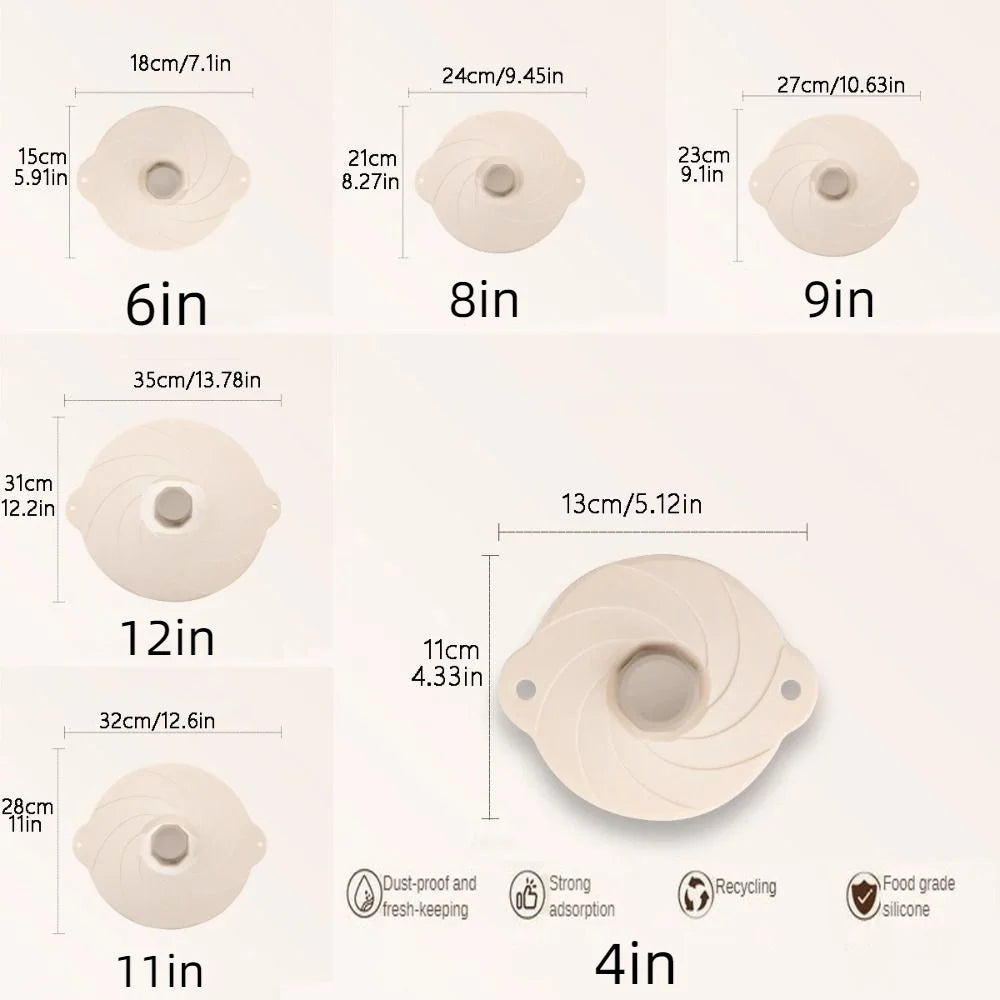 Self Sealing Food Fresh Lids Tableware Anti Overflow Silicone Pot Cover Reusable Preservation Lids Fresh Keeping Cover Cookware