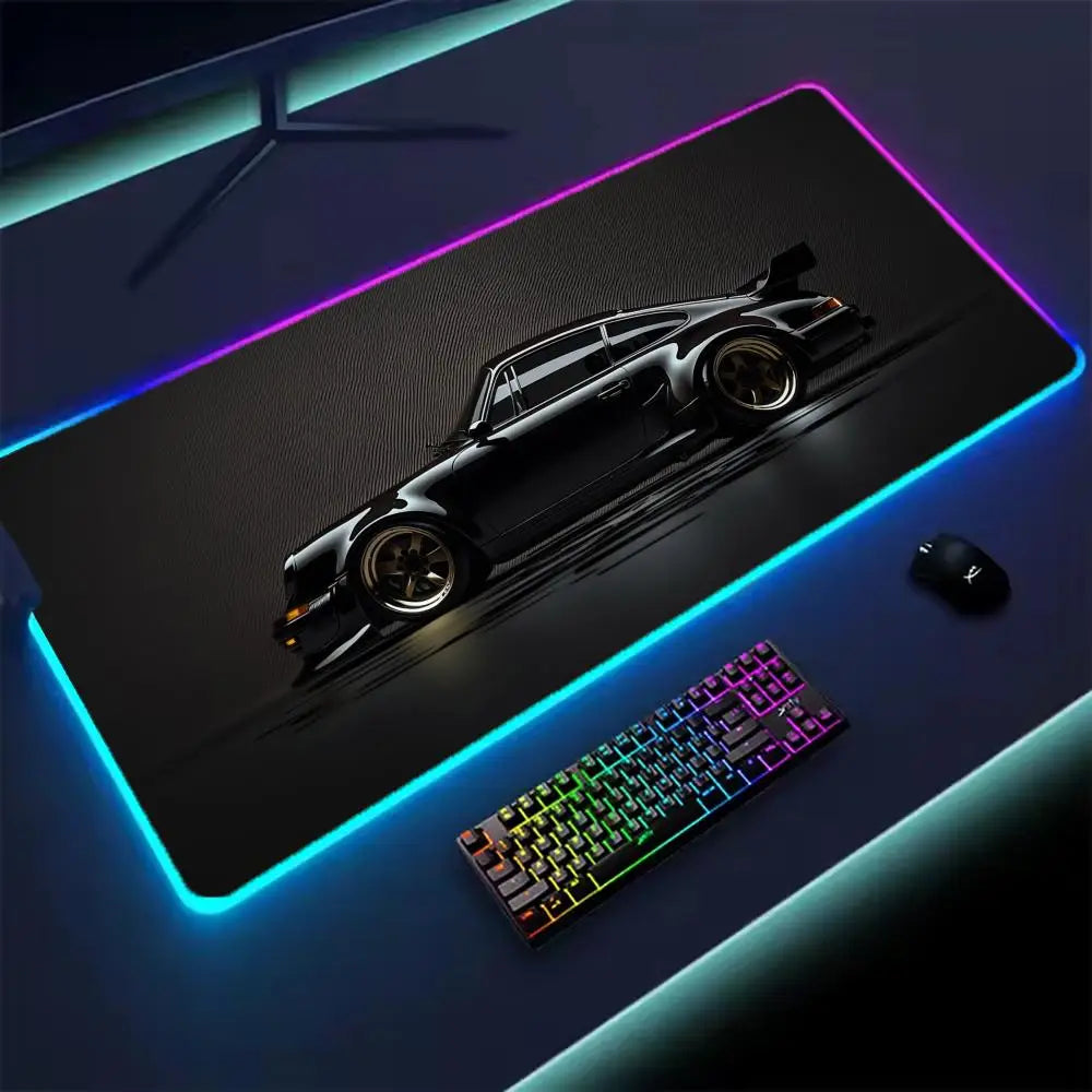 Cool and fashionable Car Large RGB Mouse Pad Gaming Mousepad LED Mousemat Luminous Desk Pads Gamer PC Keyboard Mats XL Table mat