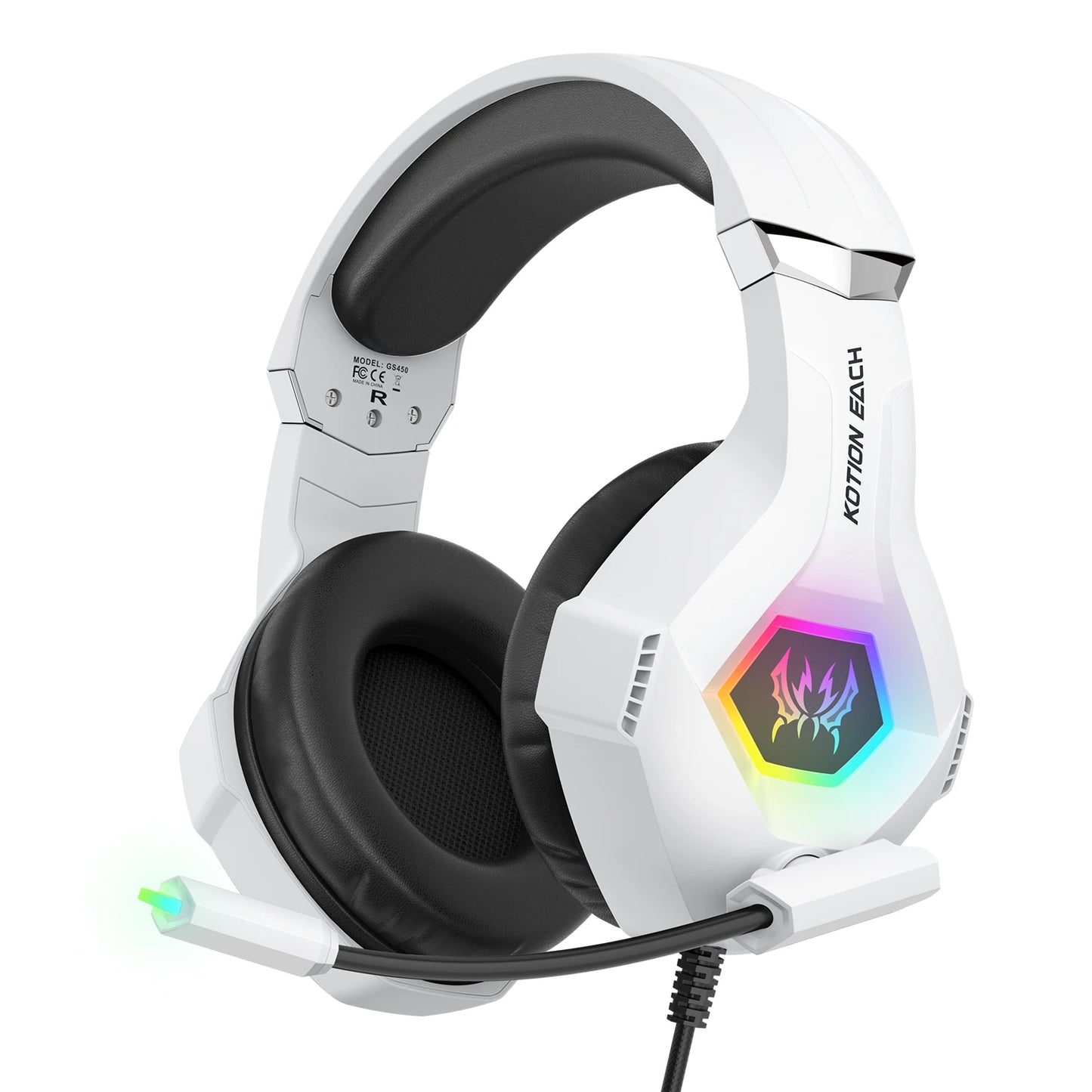 RGB Wired Gaming Headset with Noise Cancelling Mic for PC PS4 PS5 Xbox - over Ear Design Surround Sound Gaming Headphones