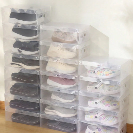 12 Piece Shoe Box, Foldable Flip Shoe Box, Stacked, Dustproof And Moisture-Proof, Suitable For Living Rooms, Bed Bottoms, Etc