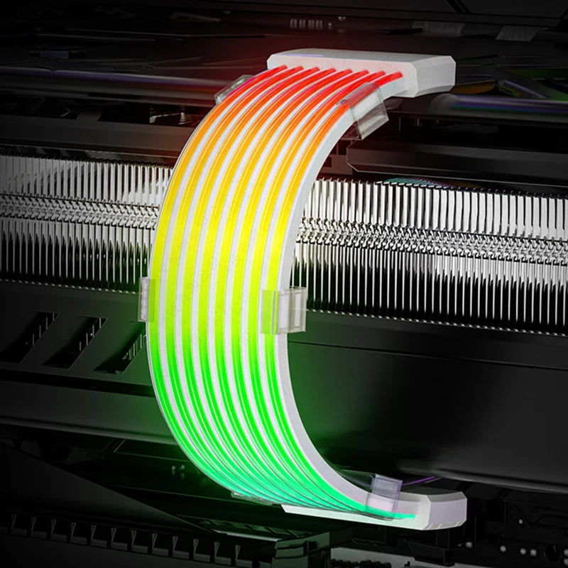 Zezzio ARGB Light Strip Neon Line PC Case Decoration 8Pin Graphics Card 24Pin Motherboard Luminous DIY RGB Computer Lamp Strip
