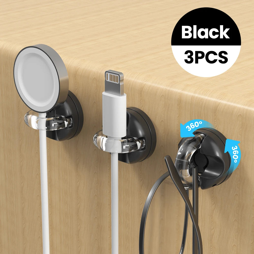 Magnetic Clip Cable Organizer Hook Smooth Adjustable Acrylic Universal Winder Under Desk Management Wire Keeper Cable