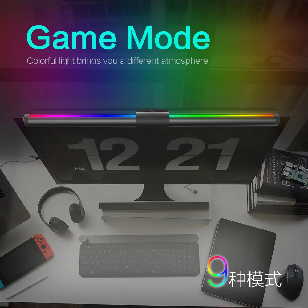 Premium RGB Screen Light Bar, Eye Protection, Stepless Dimming, Laptop Gaming and Office Work