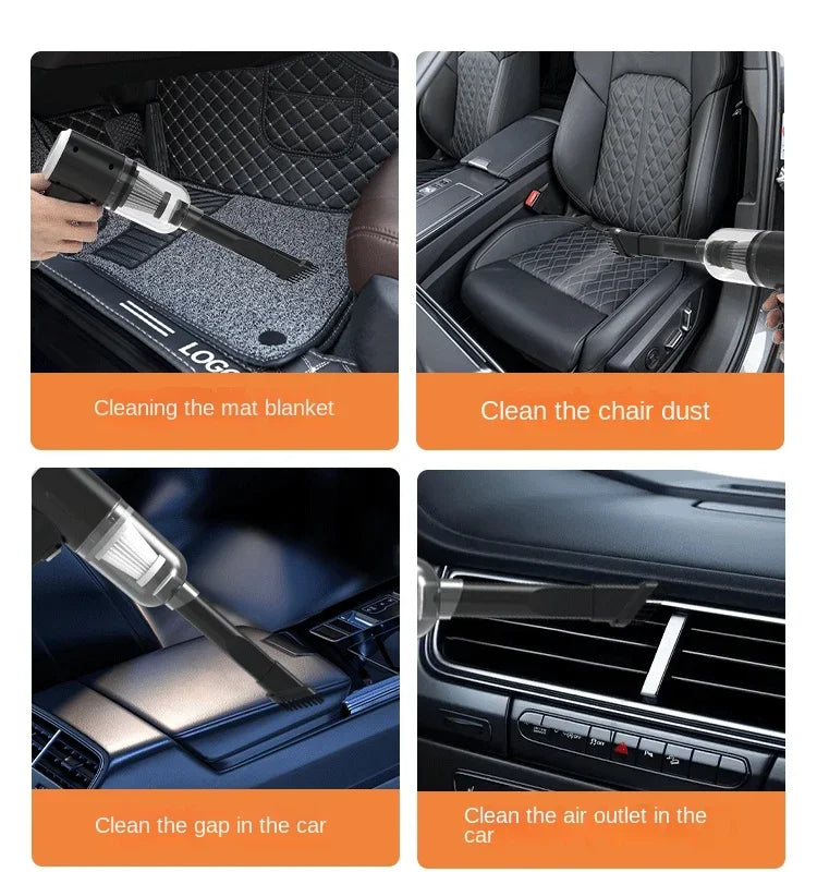 Wireless Car Vacuum Cleaner USB Charging 1200mAh Portable Cleaning Appliance Mini Wet and Dry Blow Vacuum Cleaner Household