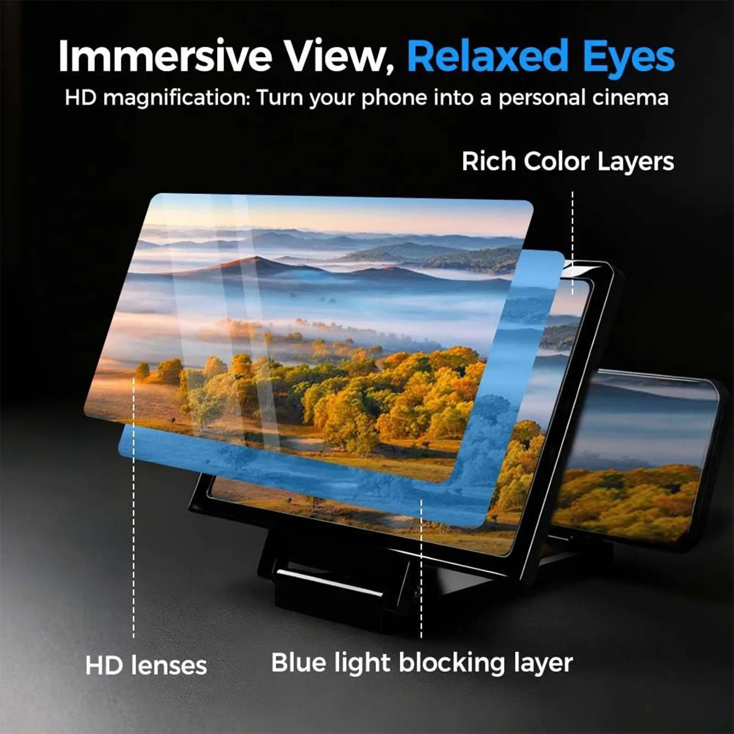 MobilePhone Screen Magnifier Enlarger Foldable Tool Portable Phone Screen Magnifier For Daily Reading Learning Movie Streaming