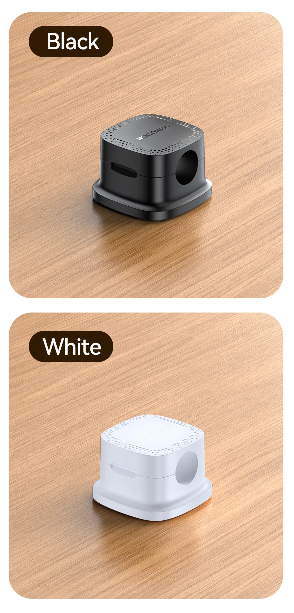 Rocoren Magnetic Cable Organizer Smooth Adjustable Cable Holder Under Desk 6PCS Stable Cable Management Wire Keeper Cable Clips