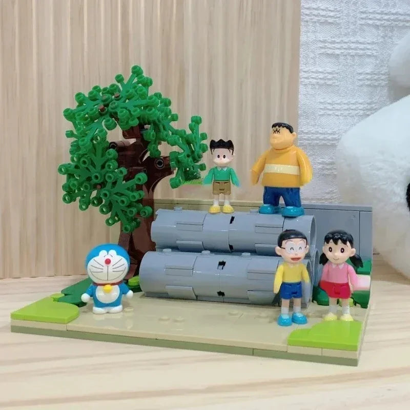 Keeppley Building Blocks Animation Doraemon Nobita's Room Cement Bottom Model Ornaments Puzzle Splicing Toy Collection Gift