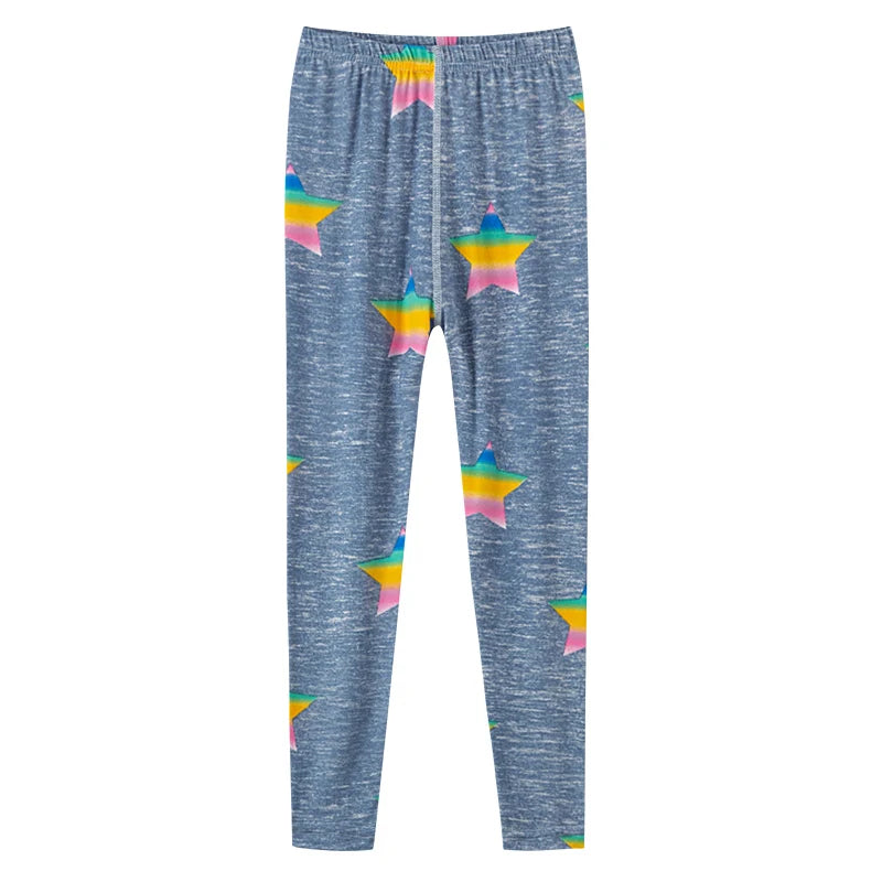 2/4 Pcs Children's Mix And Match Love Printed Leggings Girls Casual Joker Slim 9 Pants Fashion Elastic Waist Valentine's Day pan
