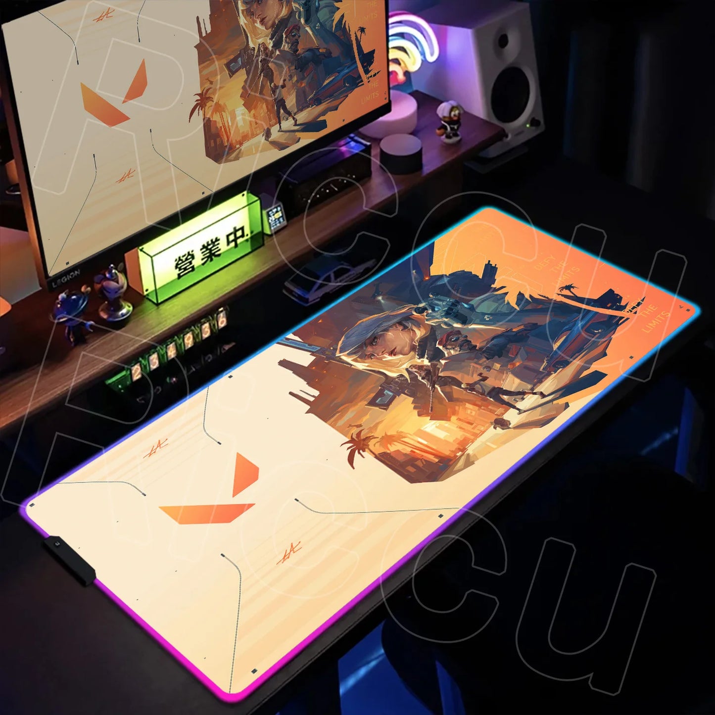 RGB Mouse Pad Gaming Valorant Computer Mice Mat Gamer Led Glowing Keyboard Mausepad 30x80cm PC Cabinet Carpet Office Accessories