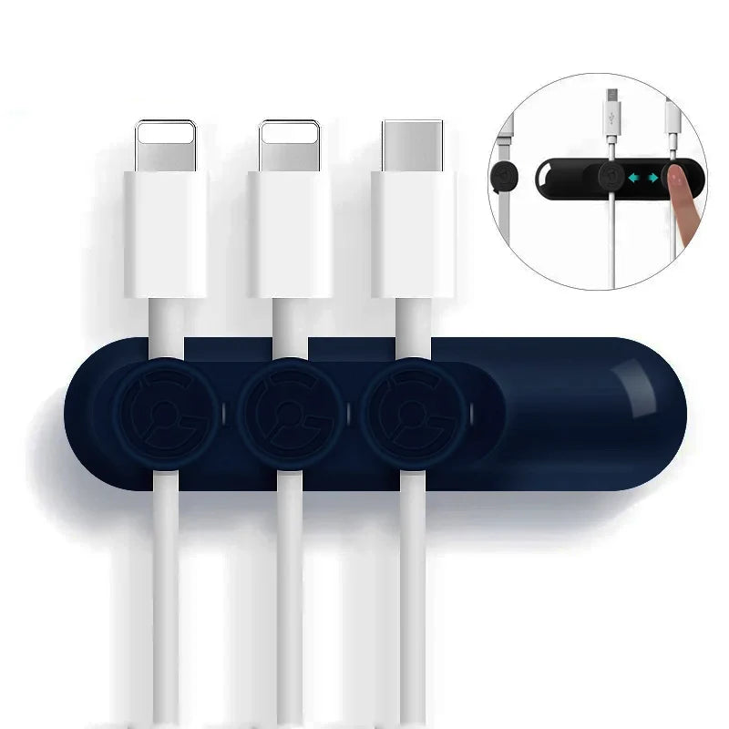 Car Magnetic Cable Holder Cable Clip Protector Cord Winder Car Wire Organizer Desktop USB Charging Line Management Wire Keeper