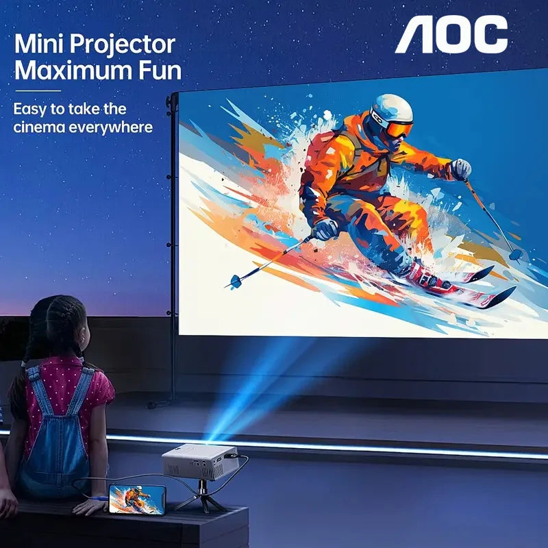 ﻿ AOC Mini Projector TFT LCD 1080P 1920*1080P Wifi Bluetooth Portable Mini Projectors Home Theater Cinema Outdoor proiettore