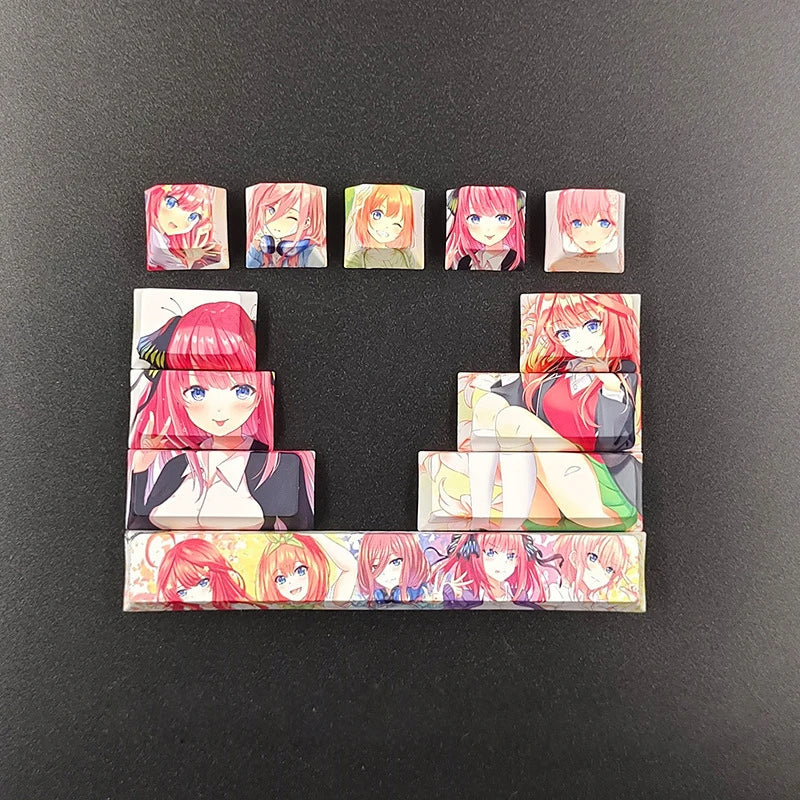 12Keys/Set Anime Character Design Custom Thermal Sublimation Cherry Profile Mechanical Keyboard Supplement Key Custom Keycap