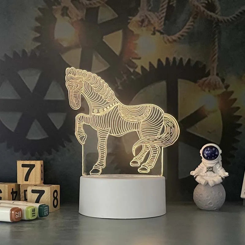 Romantic Love 3D Acrylic Led Lamp for Home Children's Night Light Wedding Decoration Birthday Party Valentine's Day Bedside Lamp