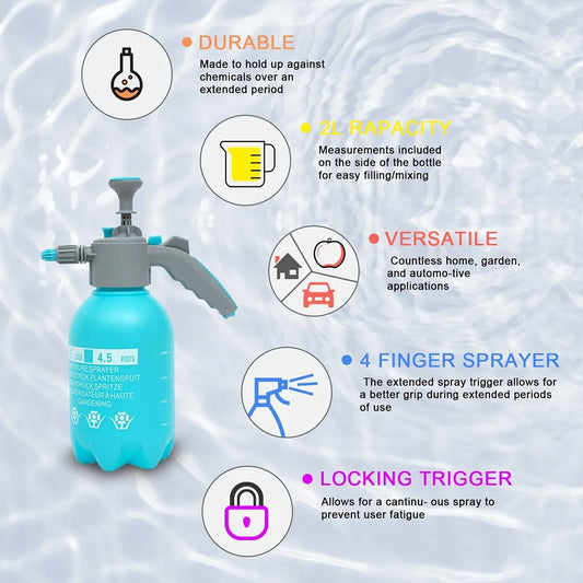 0.8 L-3 L Hand Held Sprayer,Garden Sprayer Bottle, Hand Pressure Spray, Air Pump Sprayer Bottle, Irrigation Disinfection Sprayer