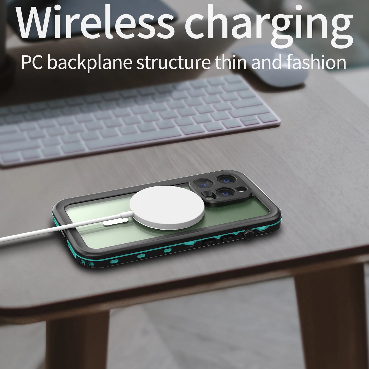Shellbox-Waterproof and Dustproof Case for iPhone Magnetic Charging Diving Underwater 360 Full Cover IP68 16 15 14 13ProMax Plus