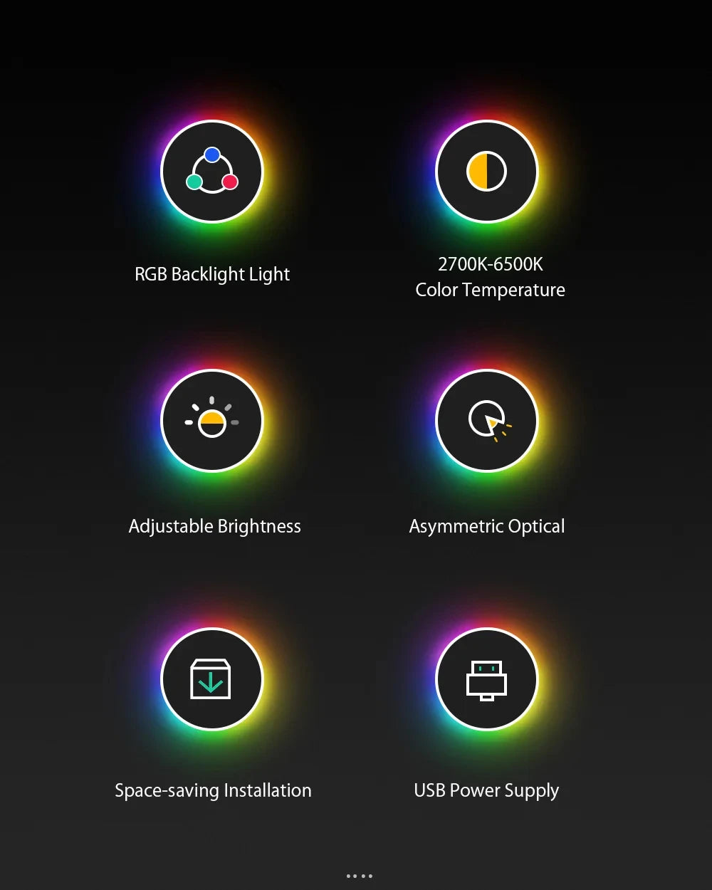 LED Desk Lamp Monitor Screen Light Bar RGB Computer Atmosphere Double sided Lights  For Work Study Read Gaming Dimming Lighting