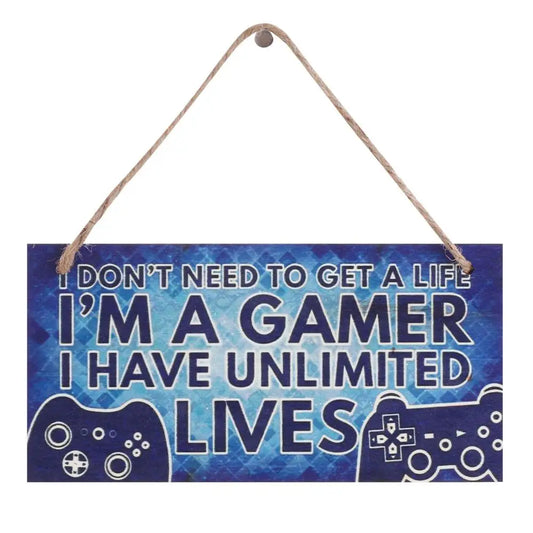 Gaming Room Sign Wood Plaque Do Not Disturb Hanging Pendant I'm Gamer Door Wall Decor Novelty Gift For Teens, Boyfriend, Husband