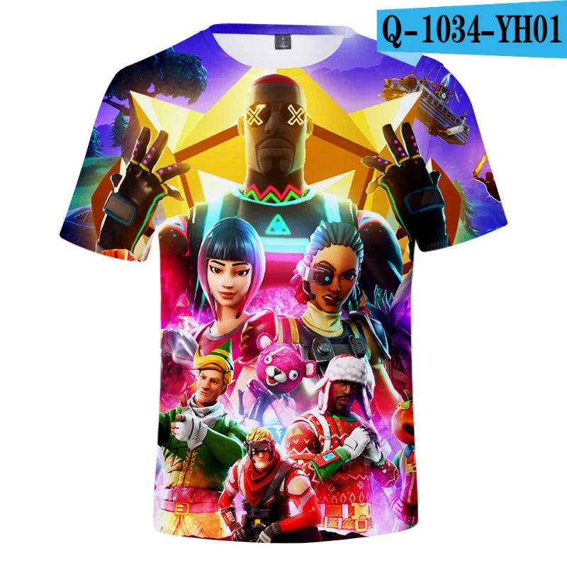 New Game Fortnite T-Shirts Anime Beach 3D Printed Streetwear Cute Cartoon O-Neck Oversized T Shirt Harajuku Kids Tees Tops Gift