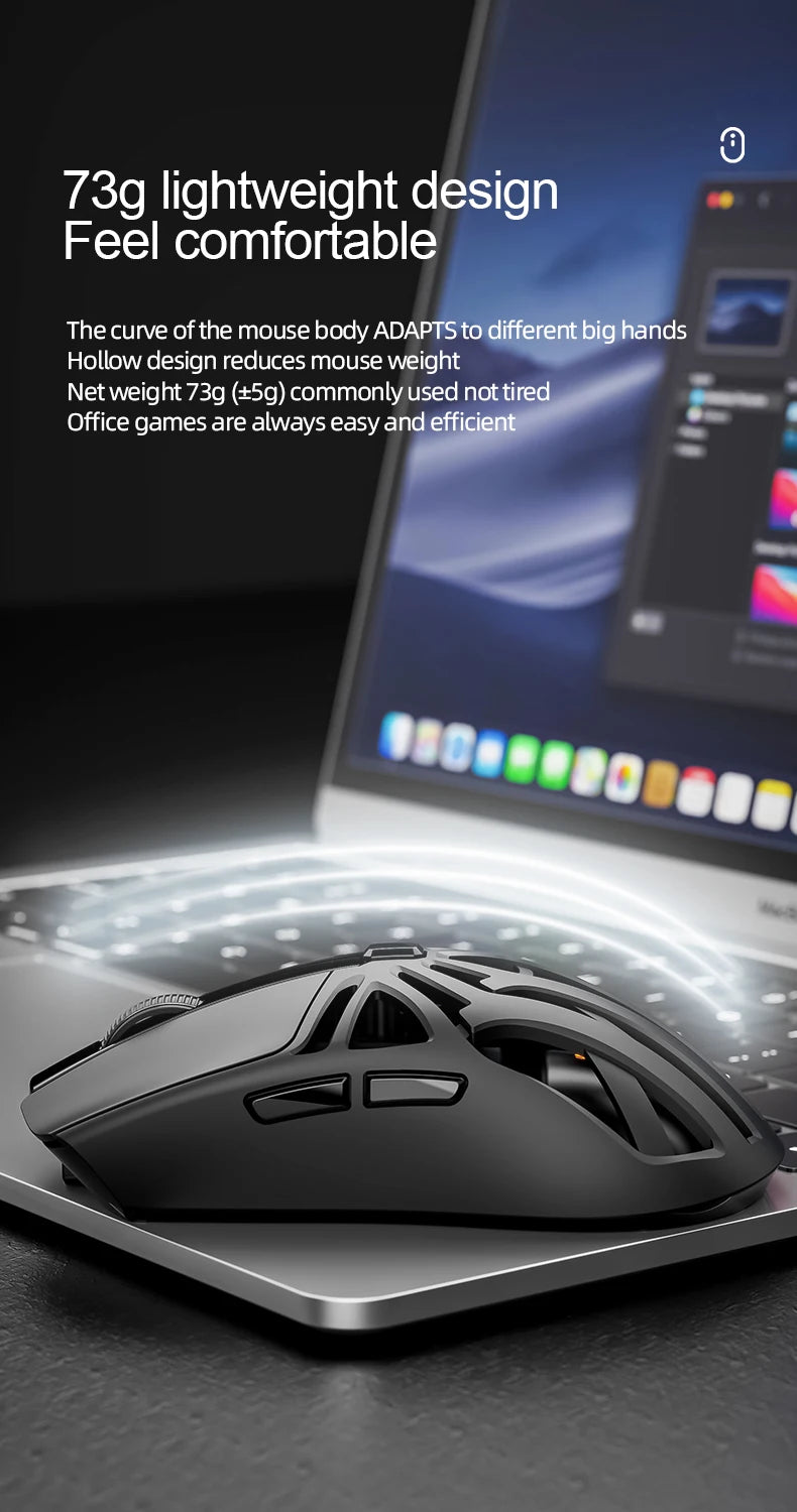 SmailWolf RS8 Bluetooth wireless 2.4g gaming mouse triple-mode lightweight e-sports gaming 1K return rate 10000DPI computer