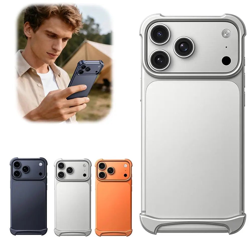 For IPhone 17 Series Aviation Aluminum Frameless Phone Case Shockproof And Scratch Resistant Breathable And Heat-dissipating